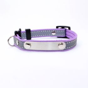 Pet Collar Can Be Worded To Prevent Loss (Color: purple)